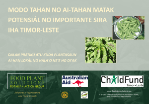 Potentially Important Leafy Greens and Vegetables in Timor-Leste (Tetun)